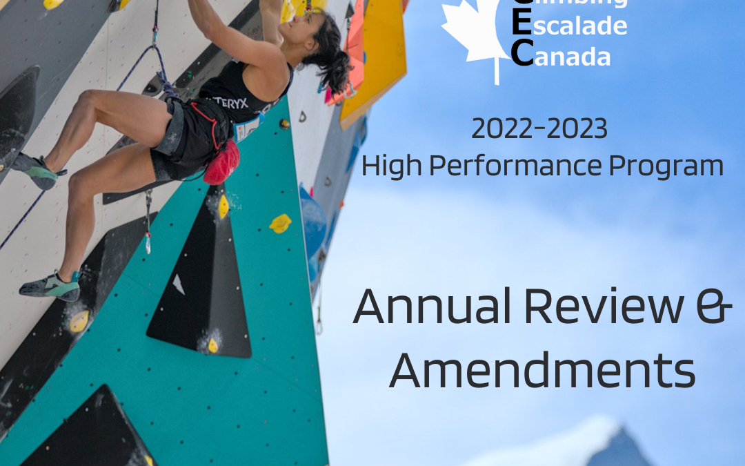 2023 High Performance Program Amendments
