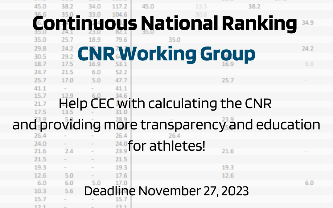 Call for application – CNR Working Group